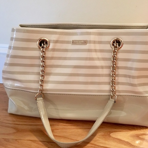 kate spade Handbags - Kate Spade Striped Shoulder Bag with Chain Straps